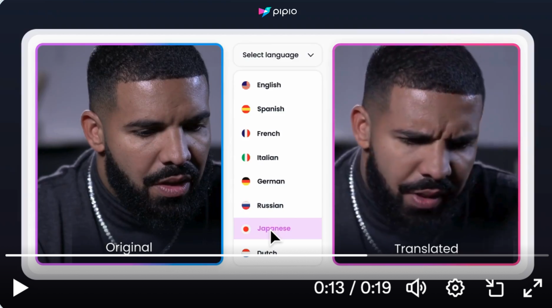 El rapero Drake ya habla japonés: así es Pipio, la IA que dobla vídeos