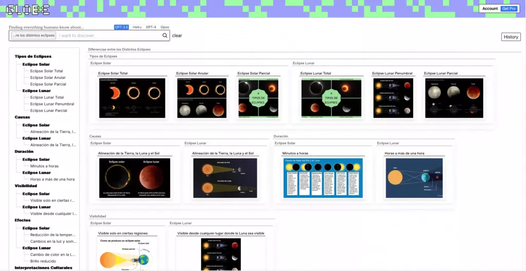Globe, la biblioteca visual con IA para explorar cualquier tema